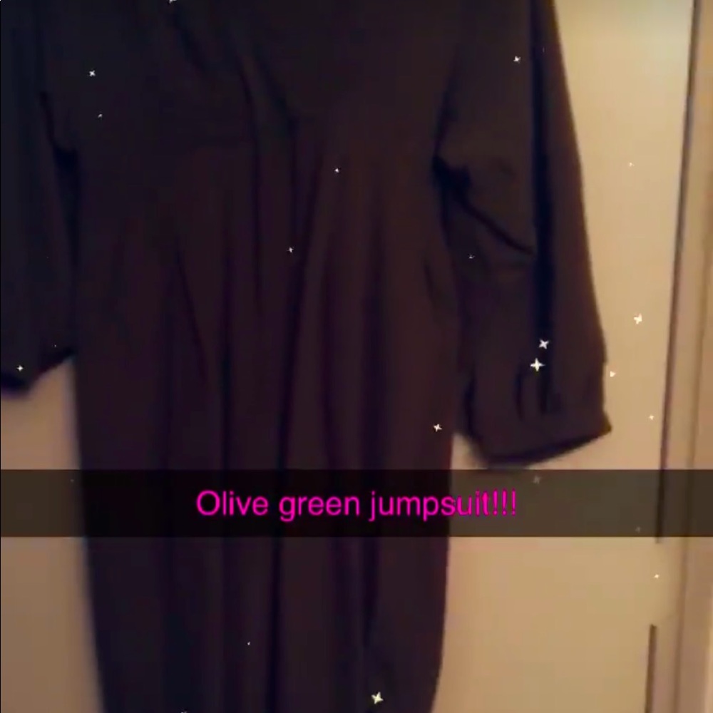 Olive green pants jumpsuit